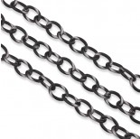 Zdjęcie - Łańcuch aluminiowy owal satynowany czerniony 12x9mm